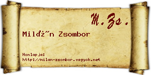Milán Zsombor névjegykártya