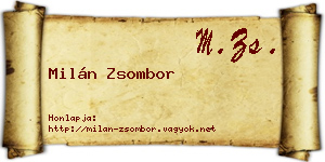 Milán Zsombor névjegykártya